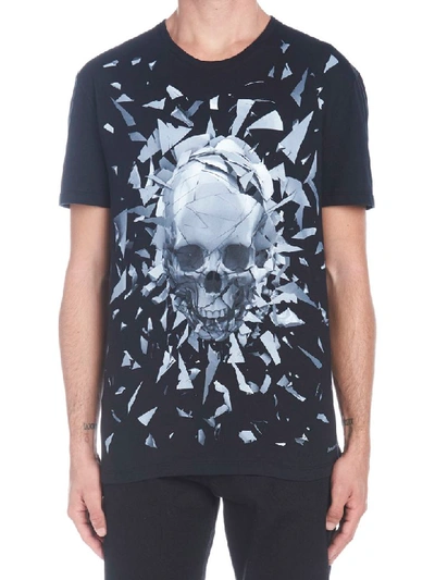 Shop Alexander Mcqueen Skull Broken Glass T-shirt In Black