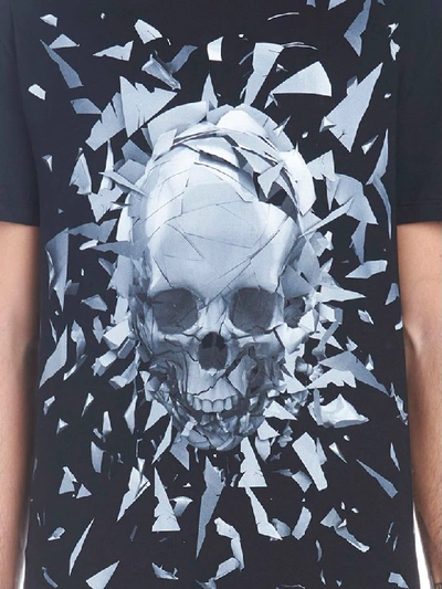 Shop Alexander Mcqueen Skull Broken Glass T-shirt In Black