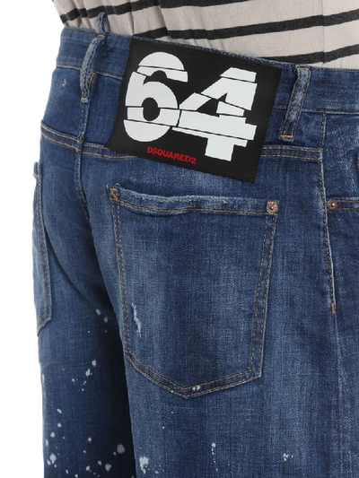 Shop Dsquared2 Distressed Shorts In Denim