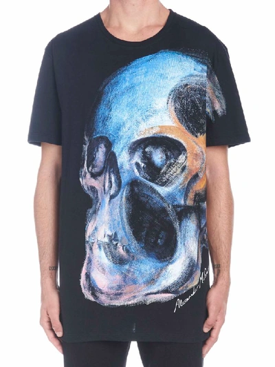 Shop Alexander Mcqueen Painted Skull T-shirt In Black