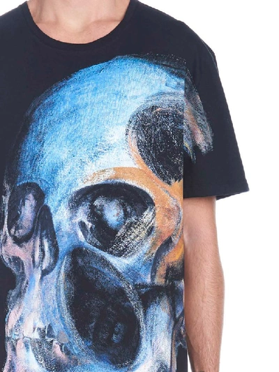 Shop Alexander Mcqueen Painted Skull T-shirt In Black