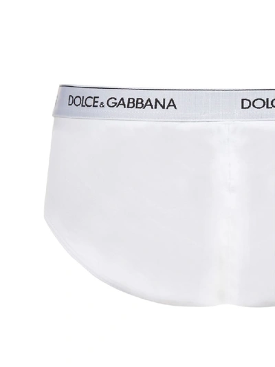 Shop Dolce & Gabbana Logo Briefs In Bianco