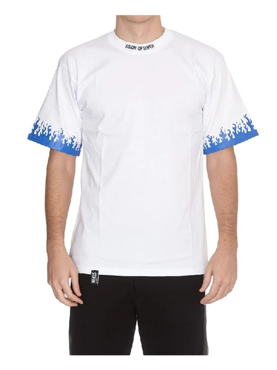 Shop Vision Of Super T-shirt With Flames In White/blue
