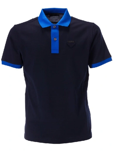 Shop Prada Logo Polo Shirt In Basic