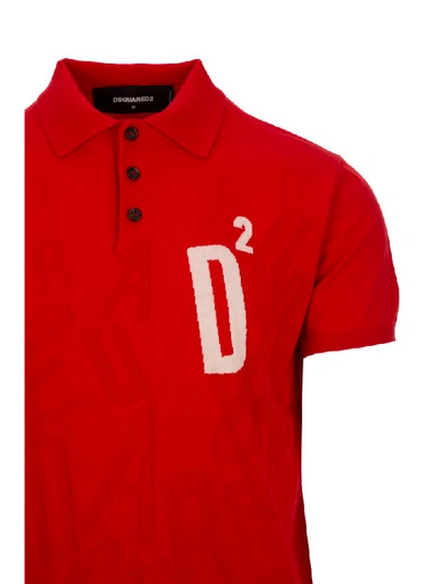 Shop Dsquared2 Polo Shirt In Red