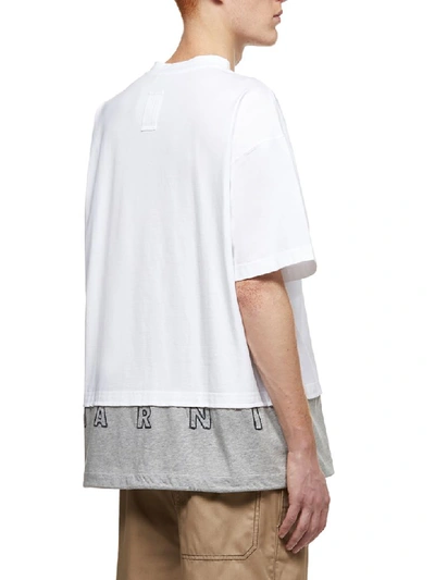 Shop Marni Short Sleeve T-shirt In White