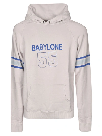 Shop Saint Laurent Babylone 55 Hoodie In White/blue