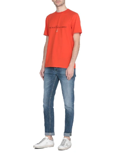 Shop Golden Goose Cotton T-shirt In Dark Orange