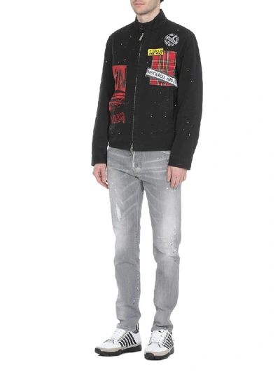Dsquared2 Patchwork Jacket In Black