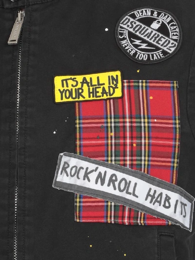 Dsquared2 Patchwork Jacket In Black