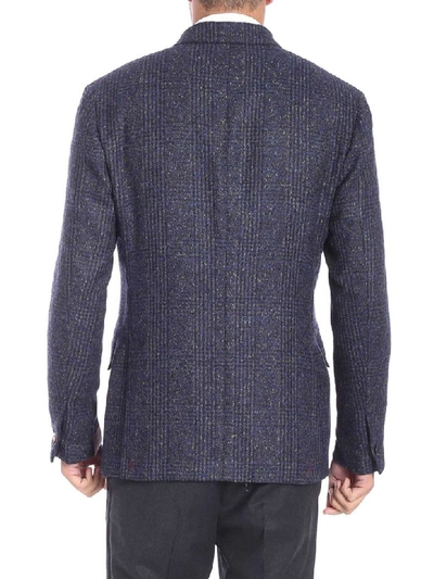 Shop Ernesto Esposito Double-breasted Woolen Cloth Jacket In Blue