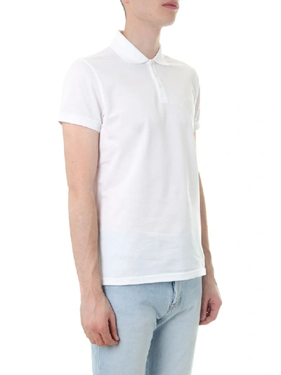 Shop Saint Laurent White Classic Cotton Polo Shirt With Logo