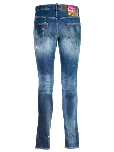 Shop Dsquared2 Distressed Regular Jeans In Blue