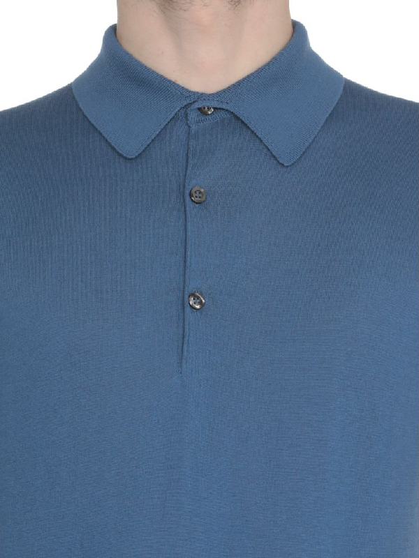 John Smedley Cotton Polo Shirt In Blue | ModeSens