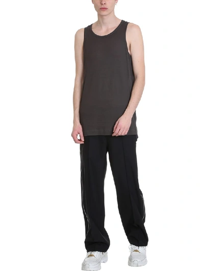 Shop Maison Margiela Grey Cotton Ribbed Tank Top