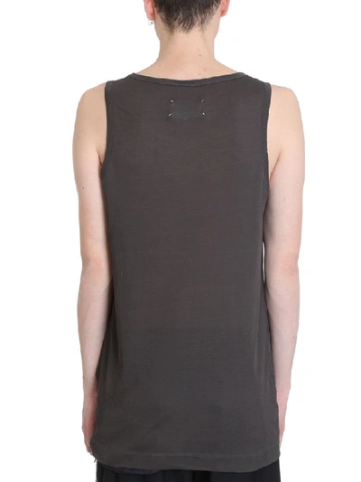 Shop Maison Margiela Grey Cotton Ribbed Tank Top