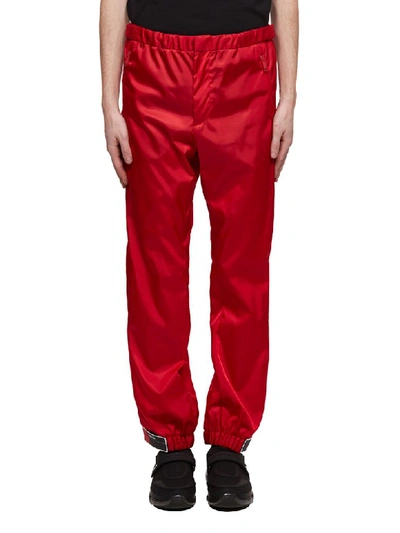 Shop Prada Trousers In Rosso