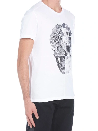 Shop Alexander Mcqueen Patchwork Skull T-shirt In White