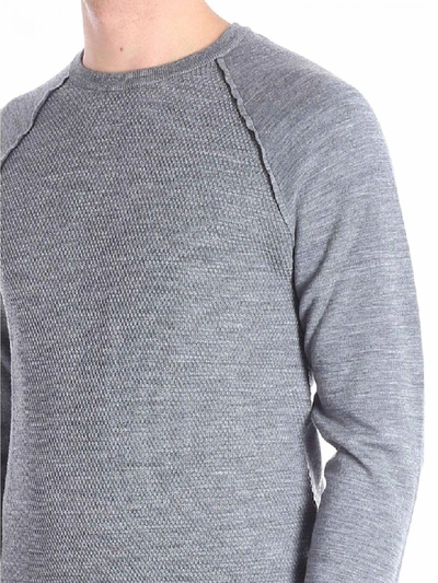 Shop Paolo Pecora Round Neck Wool Cotton In Gray