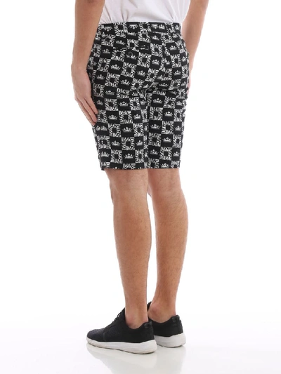 Shop Dolce & Gabbana Logo Print Shorts In Black