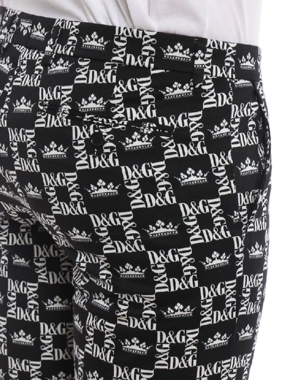 Shop Dolce & Gabbana Logo Print Shorts In Black