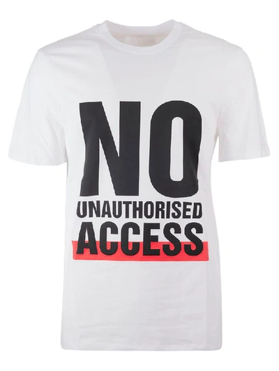 Shop Neil Barrett No Unauthorized Print T-shirt In White