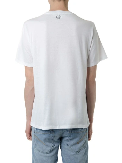 Shop Golden Goose White Logo T Shirt In Cotton In Basic