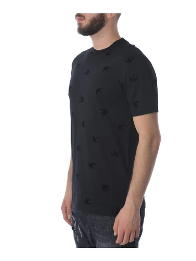 Shop Mcq By Alexander Mcqueen Swallow Print T-shirt In Nero