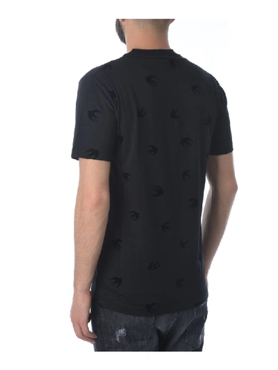 Shop Mcq By Alexander Mcqueen Swallow Print T-shirt In Nero