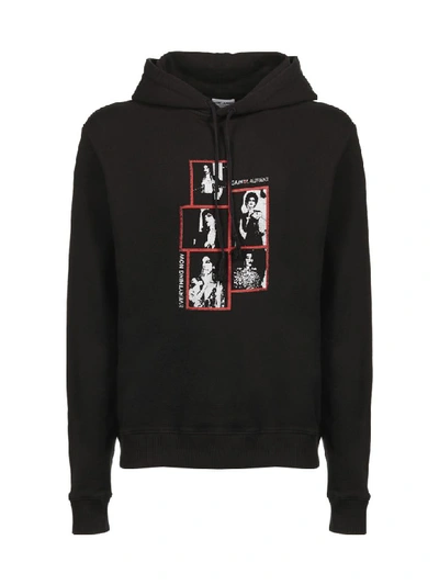 Shop Saint Laurent Fleece In Nero Rosso Bianco