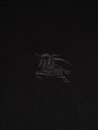 Shop Burberry Contrast Collar Polo Shirt In Black