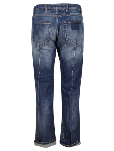 Shop Prada Straight Leg Jeans In Navy