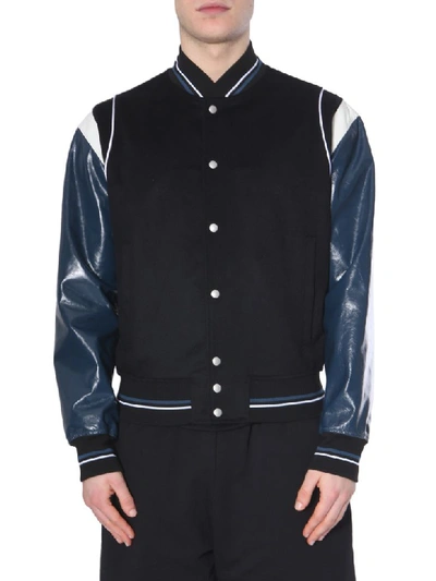 Shop Givenchy Wool And Leather-blend Bomber Jacket In Multicolor