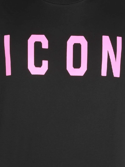 Shop Dsquared2 Cotton T-shirt In Black-pink Print