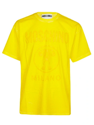Shop Moschino Question Mark Print T-shirt In Yellow