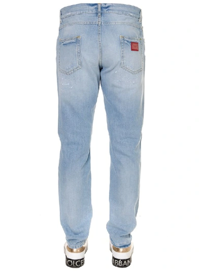 Shop Dolce & Gabbana Cotton Denim Teared Jeans