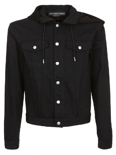 Shop Alexander Mcqueen Hooded Jacket In Black