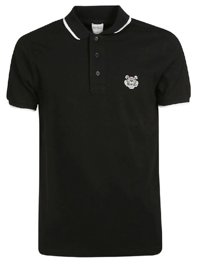 Shop Kenzo Tiger Polo Shirt In Black