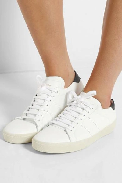 Shop Saint Laurent Court Classic Leather Sneakers In White
