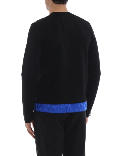 Shop Prada Logo Detail Sweatshirt In E Nero/bluette