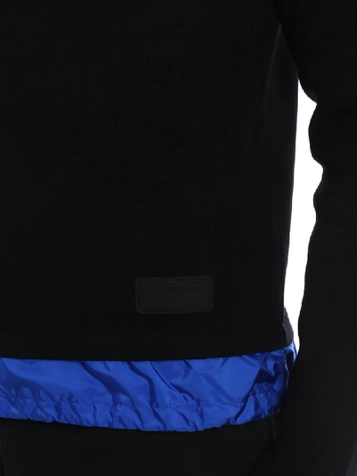 Shop Prada Logo Detail Sweatshirt In E Nero/bluette
