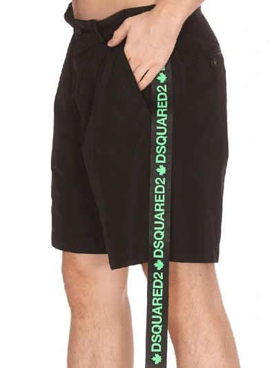 Shop Dsquared2 Bermuda Dan Elastic Boxer Short In Black