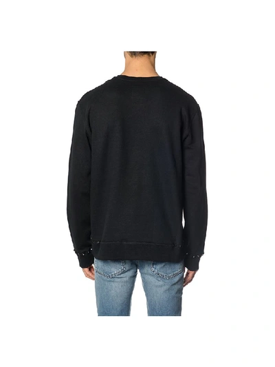 Shop Valentino Rockstud Black Cotton Sweatshirt
