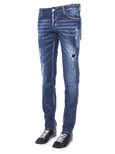 Shop Dsquared2 Slim Fit Jeans In Blu