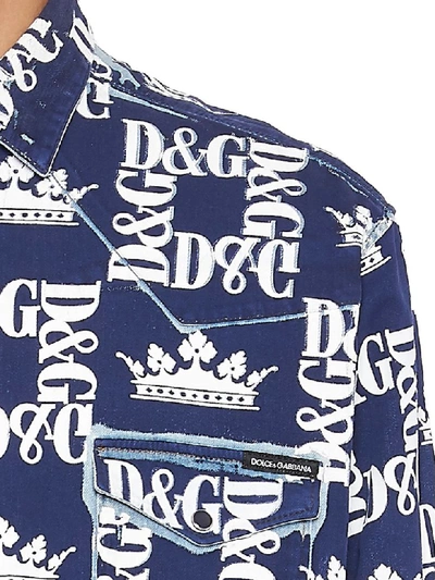 Shop Dolce & Gabbana Dg Corone Shirt In Blue