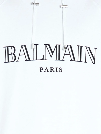 Shop Balmain Hoodie In White