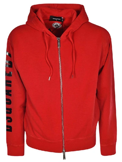 Shop Dsquared2 Logo Print Hoodie In Red