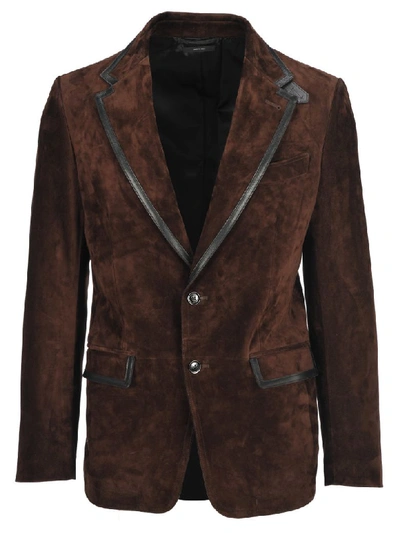 Shop Tom Ford Suede Sartorial Jacket In Brown