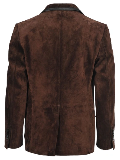 Shop Tom Ford Suede Sartorial Jacket In Brown