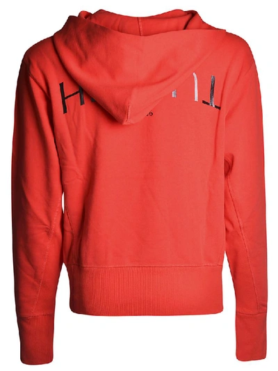 Shop Helmut Lang Logo Hack Hoodie In Lava